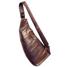 Load image into Gallery viewer, Leather Sling Bag Crossbody Backpack for Men Travel Outdoor Office Work Camping Hunting Hiking Shoulder Chest Pack Casual Daypack