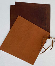 Load image into Gallery viewer, Genuine Leather Sheets for Leather Crafts - Full Grain Buffalo Leather Squares- Great for Jewelry, Leather Wallets, Arts & Crafts – Includes 3 Sheets (12x12")+ Leather Cord (36")