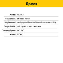 Load image into Gallery viewer, QuietKat 20QKCTSW Rear Cargo Trailer, Single Track FatTire Off Road, 14”x 24” Storage