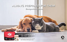 Load image into Gallery viewer, JUSAID Pet First Aid Kit, 105 Piece Nursing Supplies with Emergency Collar, First Aid Instructions and More Ideal for Home, Office, Travel, Car, Hiking, Any Emergencies for Pets, Dogs, Cats