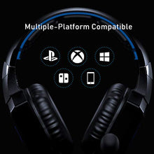 Load image into Gallery viewer, RUNMUS Gaming Headset for PS4, Xbox One, PC Headset w/Surround Sound, Noise Canceling Over Ear Headphones with Mic & LED Light, Compatible with PS4, Xbox One, Switch, PC, PS3, Mac, Laptop