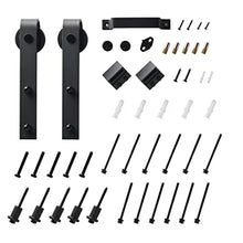 Load image into Gallery viewer, BARNER HOME Sliding Barn Door Hardware Kit & Handle, White, MDF, 36'' × 84'', with Waterproof Covering, Unfinished Panelled Slab, Pre-drilled Holes, Easy Installation