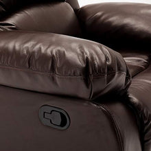 Load image into Gallery viewer, Bonzy Home Air Leather Recliner Chair Overstuffed Heavy Duty Recliner - Faux Leather Home Theater Seating - Manual Bedroom & Living Room Chair Reclining Sofa (Red Brown)