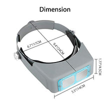 Load image into Gallery viewer, Head Mount Magnifier Headband Magnifier Professional Jeweler Loupe Hands-Free Reading Magnifier Magnifying Glasses with 4 Replaceable Lenses 1.5X,2.0X,2.5X,3.5X Magnification for Watch Repair, Crafts