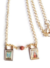 Load image into Gallery viewer, Scapular Catholic Sacred Heart of Jesus and Miraculous Medal Necklace