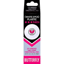 Load image into Gallery viewer, Butterfly R40+ Table Tennis Balls - 40mm White Ping Pong Ball - ITTF Certified Professional Table Tennis Ball- Poly Table Tennis Ball - 3 Pack or 12 Pack