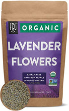 Load image into Gallery viewer, Organic Lavender Flowers Dried | Perfect for Tea, Baking, Lemonade, DIY Beauty, Sachets & Fresh Fragrance | 100% Raw From France | Large 4oz Resealable Kraft Bag | by FGO