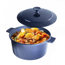 Load image into Gallery viewer, Granitestone Dutch Oven, 5 Quart Ultra Nonstick Enameled Lightweight Aluminum Dutch Oven Pot with Lid, Round 5 Qt. Stock Pot, Dishwasher & Oven Safe, Induction Capable, 100% PFOA Free, Cobalt Blue