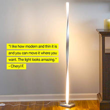 Load image into Gallery viewer, Brightech Helix - Modern LED Floor Lamp for Living Room Bright Lighting - Get Compliments: Unique, 48" Tall Light for Bedrooms, Offices - Dimmable, Contemporary Indoor Pole Lamp - Platinum Silver