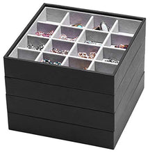 Load image into Gallery viewer, Magic Stackable Jewelry Trays Closet Dresser Drawer Organizer for Accessories, Gadgets & Cosmetics, Storage Display Showcase Holder Box, Set of 5
