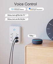 Load image into Gallery viewer, Smart Plug Outlet Extender, WiFi Surge Protector Power Strip Work with Alexa, Google Home, Wall Outlet with 6 Outlets and 3 USB Ports, Wall Adapter Plug Receptacles,15A/1800W hite