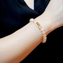 Load image into Gallery viewer, Morchic Orange Moonstone Crystal Gem Semi Precious Womens Girls Stretch Bracelet, Real Natural Sunstone Gemstone Beads 8mm Classic Simple Design Birthday Gift Birthstone 7.5 Inch