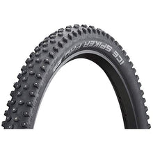 Load image into Gallery viewer, SCHWALBE Ice Spiker Pro 67TPI 35-55PSI Folding Winte Tubeless Ready Snakeskin Bike Tires, 26x2.35, Black