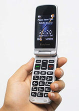 Load image into Gallery viewer, Easyfone A1 3G Unlocked Senior Flip Cell Phone, Big Button Hearing Aids Compatible Easy-to-Use Flip Mobile Phone with Charging Dock(Black)