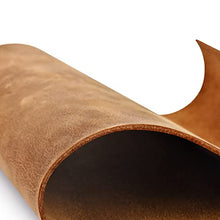 Load image into Gallery viewer, Tooling Leather Square 1.8-2.0MM Thick Genuine Top Full Grain Oil Tan Crazy Horse Cowhide Leather Sheets for Crafts Tooling Sewing Wallet Earring Hobby Workshop Crafting (Tan, 8"x12")