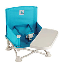 Load image into Gallery viewer, hiccapop OmniBoost Travel Booster Seat with Tray for Baby | Folding Portable Baby Booster Seat for Dining Table, Camping, Beach, Grandma’s | Tip-Free Design Straps to Kitchen Chairs - Booster Chair