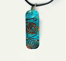 Load image into Gallery viewer, Orgone Pendant with Aquamarine Crystal and Healing Stones for Emf Protection - Healing Crystals Chakra Necklace - Crystal Jewelry for Women - Chakra Stones Based Crystal Pendant Necklace for Men