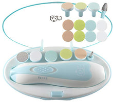 Load image into Gallery viewer, Baby Nail Clippers 20 in 1 by Royal Angels Baby | Safe Electric Baby Nail Trimmer, Baby Nail File Kit, Additional Replacement Heads, Newborn Toddler Toes and Fingernails, Trim and Polish (Blue)