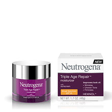 Load image into Gallery viewer, Neutrogena Triple Age Repair Anti-Aging Daily Facial Moisturizer with SPF 25 Sunscreen & Vitamin C, Firming Face & Neck Cream for Dark Spots with Glycerin & Shea Butter, 1.7 oz