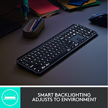 Load image into Gallery viewer, Logitech MX Keys Advanced Wireless Illuminated Keyboard, Tactile Responsive Typing, Backlighting, Bluetooth, USB-C, Apple macOS, Microsoft Windows, Linux, iOS, Android, Metal Build - Graphite