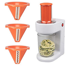 Load image into Gallery viewer, MasterChef Electric Spiralizer- 3-in-1 Vegetable Noodle Pasta Maker w 3 Different Zoodle Slicing Styles and XL Hopper- FREE Recipe Guide