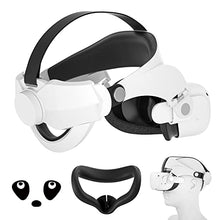 Load image into Gallery viewer, Head Strap for Oculus Quest 2, Halo Strap & Silicone Face Cover Set - Adjustable Replacement for Elite Strap - Accessories for VR - Reduce Face Pressure Comfortable Soft Touch (White)