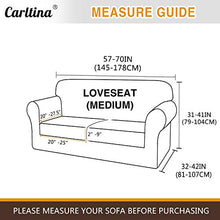 Load image into Gallery viewer, Carltina 3 Piece Thick Sofa Covers for 2 Cushion Couch High Stretch Fitted Couch Cover for Dogs Pet Non Slip Sofa Slipcover for Living Room Furniture Protector Washable (Medium, Light Gray)