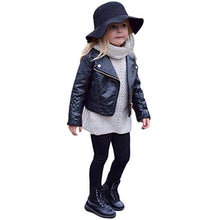 Load image into Gallery viewer, CM C&M WODRO Toddler Boys Girls Motorcycle Faux Leather Jackets Coat Winter Outwear for 1-6Y (Black, 12-18M)