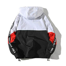 Load image into Gallery viewer, Landscap Men Hoodie Zip Up Lightweight Sweatshirt Hip-Hop Sweatshirt Large Size Jacket Coat Color Block Sport Hoodies(White,XL)