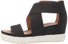Load image into Gallery viewer, Dr. Scholl's Shoes Women's Sheena Wedge Sandal, Black Smooth Perforated, 6 M US
