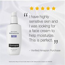 Load image into Gallery viewer, Neutrogena Oil Free Moisture Daily Hydrating Facial Moisturizer & Neck Cream with Glycerin - Fast Absorbing Ultra Gentle Lightweight Face Lotion & Sensitive Skin Face Moisturizer, 4 fl. oz (Pack of 2)
