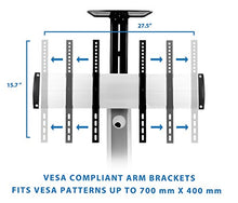 Load image into Gallery viewer, Mount-It! Mobile TV Stand for Flat Screen Televisions, Height Adjustable Rolling TV Cart for 32, 40, 50, 55, 60, 65 and 70 Inch Screens, 110 Pound Capacity