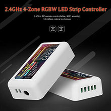 Load image into Gallery viewer, Mi Light Wireless 2.4G RF RGB + White/Warm White Controller Kit, 4 x Controllers and 4-Zone Remote, Wi-Fi Bridge Compatible, 4CH Multicolor RGBW/RGBWW LED Strip Light Controller