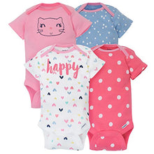 Load image into Gallery viewer, Gerber Baby Girls' 4-Pack Short Sleeve Onesies Bodysuits (3-6 Months, Pink)