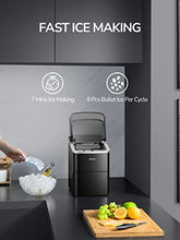 Load image into Gallery viewer, Silonn Ice Makers Countertop, 9 Cubes Ready in 6 Mins, 26lbs in 24Hrs, Self-Cleaning Ice Machine with Ice Scoop and Basket, 2 Sizes of Bullet Ice for Home Kitchen Office Bar Party