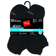Load image into Gallery viewer, Hanes Mens X-Temp Cushioned No Show Socks 12-Pair Pack, Available in Big & Tall