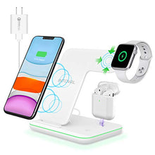 Load image into Gallery viewer, Intoval Wireless Charger, True 3 in 1 for Apple iPhone/iWatch/Airpods, Qi-Certified Wireless Charging Station for iWatch 6/SE/5/4/3/2, iPhone 11/Pro/Max/XS/Max/XR/XS/X, Airpods Pro/2/1 (with Adapter)