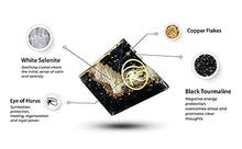 Load image into Gallery viewer, Orgone Pyramid Black Tourmaline with Copper Coil for Goodluck - Positive Energy Generator Orgonite Pyramid Reiki Healing - Spiritual Chakra Balance Selenite Crystal Pyramid - Yoga Meditation Pyramid