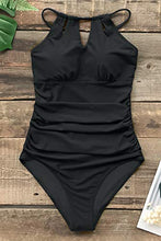 Load image into Gallery viewer, CUPSHE Women's One Piece Swimsuit Tummy Control Cutout High Neck Bathing Suit,Size M Violet