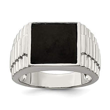 Load image into Gallery viewer, 925 Sterling Silver Mens Black Onyx Band Ring Size 9.00 Man Fine Jewelry For Dad Mens Gifts For Him