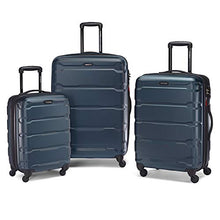 Load image into Gallery viewer, Samsonite Omni PC Hardside Expandable Luggage with Spinner Wheels, Teal, Checked-Medium 24-Inch