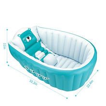 Load image into Gallery viewer, SHXKUAN Inflatable Bathing Tub for Toddler,Non Slip Safety Thick Cushion Central Seat,Portable Travel Seat Baths Baby Swimming Pool for 0-5 Year(Blue)