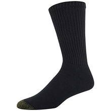 Load image into Gallery viewer, Gold Toe Men's 656s Cotton Crew Athletic Socks, Multipairs, Black (6-Pairs), Large