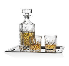 Load image into Gallery viewer, Dublin Whiskey Bar Set - Includes Whisky Decanter, 6 Old Fashioned Tumbler Glasses and Mirrored Display Tray