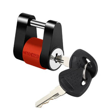 Load image into Gallery viewer, METOWARE Trailer Coupler Lock, 1/4” Dia, 3/4” Span Heavy-Duty Steel Trailer Tongue Lock for Tow Boat RV Truck Car's Coupler with Anti-Rattle Rubber Rings (1 Pack)