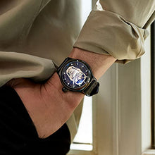 Load image into Gallery viewer, SURVAN WatchDesigner Japanese Quart Men Wrist Watch Luminous Skull Skeleton Black Leather Strap Men Watch Waterproof