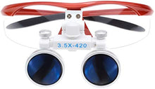 Load image into Gallery viewer, Ocean Aquarius 3.5X 420mm Surgical Binocular Loupes Glasses Lens Magnifier (Red)
