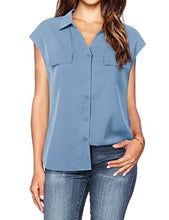 Load image into Gallery viewer, Lotusmile Blouses & Button-Down Shirts, Collared Shirts for Women Short Sleeve Cute Chiffon Summer Button Up Business Top Fashion 2022 Spring Relaxed Fit Classy Formal Professional Dressy Blouse