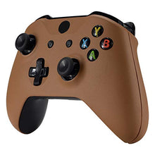 Load image into Gallery viewer, eXtremeRate Brown Luxury PU Leather Top Shell Front Housing Faceplate Replacement Parts with Side Rails Panel for Xbox One X & One S Controller (Model 1708)