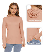 Load image into Gallery viewer, TACVASEN Womens Hoodies Sun Protection Fishing Shirts Long Sleeve Shirts Running Shirts Yoga Shirts Casual Shirts Hood Shirts Tennis Shirts Apricot